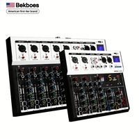 Console de mixage audio professionnelle Bekboes F7-PRO à 7 canaux avec lecteur MP3 USB, console de mixage DSP DJ