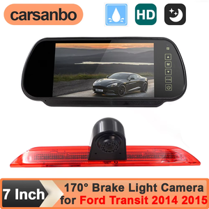 170 °   Kit de caméra de recul grand angle pour feux stop de voiture, pour <span class=keywords><strong>Ford</strong></span> Transit 2014 2015, avec moniteur rétroviseur 7 pouces et télécommande - Product Image 1