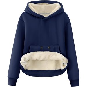 Sudadera con Capucha para Mujer, Forrada de Sherpa, Cálida para Invierno, con Bolsillos, 420gsm - Product Image 1