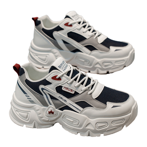 Chaussures de sport décontractées pour hommes, style papa, tendance, polyvalentes, à semelle épaisse, rehaussantes, nouvelle collection automne, respirantes, en maille, style marche, semelle intérieure en EVA - Product Image 1