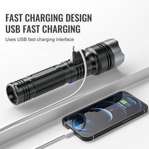 슈퍼 파워 화이트 LED 라이트 전술 손전등 충전식 빛 발광 밝기 방수 ABS 다기능 토치 - Product Image 5