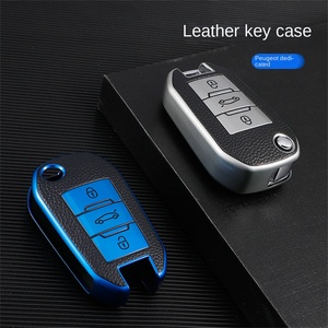 Housse pour <span class=keywords><strong>clé</strong></span> de voiture en cuir carbone Tpu Skin Fit étui Carckey de haute qualité pour <span class=keywords><strong>Peugeot</strong></span> 208 508 TPU Keyless Fob Shell Opp Bag RTS - Product Image 4