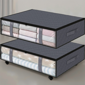 Bolsa de edredón plegable portátil de gran capacidad, <span class=keywords><strong>caja</strong></span> de almacenamiento de ropa debajo de la cama, Organizador a prueba de polvo, <span class=keywords><strong>tela</strong></span> con forma rectangular - Product Image 2