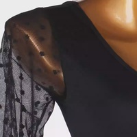 Robe de danse latine à col en V imprimée, manches lanternes, tenue de yoga et de gymnastique pour femmes