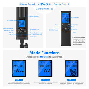 Équipement d'éclairage de studio Lumière vidéo LED portable RVB pour maquillage en direct à la vapeur - Product Image 2