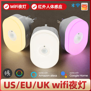 Veilleuse intelligente Wi-Fi ronde à LED blanc chaud, contrôle par application, capteur de présence humaine avec minuterie pour la maison et la chambre - Product Image 5