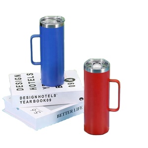 แก้วกาแฟสแตนเลสเก็บความร้อนขนาด 20 ออนซ์ พร้อมฝาและหูจับ - แก้วกาแฟแบบสุญญากาศสำหรับแคมป์ปิ้ง - Product Image 3