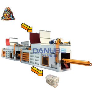Presse à balles hydraulique horizontale facile à utiliser presse à ordures à haute entrée recycler le compresseur de déchets de machines d'usine - Product Image 1