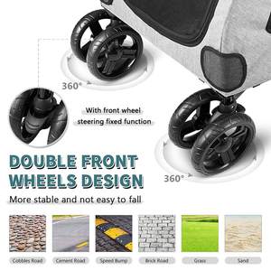 รถเข็นสุนัขแบบ4ล้อ,สำหรับสุนัขขนาดใหญ่หรือ2ตัวสำหรับรถเข็น <span class=keywords><strong>Jogger</strong></span> สามารถเดินเข้า/ออกได้ง่ายถึง110lbs - Product Image 4