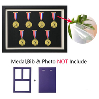 Boîte à souvenirs pour médailles, cadre photo pour médailles, pour coureur de marathon, vainqueur de course, récompenses militaires, noir, boîte de présentation de photos A3