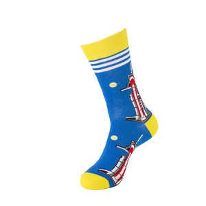 2024 Sox Meias personnalisé heureux coloré 100% dessin animé fusée Tube hommes <span class=keywords><strong>haute</strong></span> qualité équipage coton robe <span class=keywords><strong>fantaisie</strong></span> rayure fou chaussettes - Product Image 5