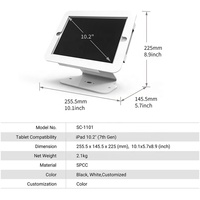 SC-1101 Restaurant 360 Degrés Pivotant Comptoir Tablette Kiosque Sécurité Tablette De Bureau Support pour Ipad 10.2 Pouces