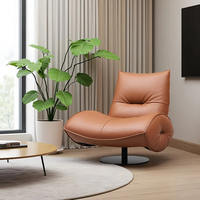 Fauteuil pivotant de luxe moderne avec mousse haute résilience 45D, base en acier carbone, fauteuil d'appoint rembourré pour salon