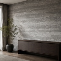 Revêtement mural flexible en pierre MCM à texture de grille d'asphalte, imperméable, ignifuge, souple, courbé, pour la décoration d'hôtels