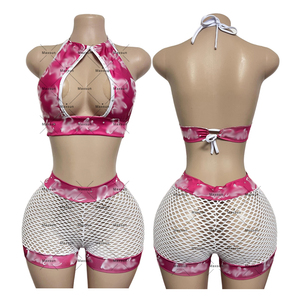 Maxsun Abbigliamento da Ballo Esotico a Due Pezzi, Sexy Costume da Pole Dance in Rete, Outfit da Spogliarellista MS184 - Product Image 1