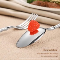 Ensemble de couverts de table en acier inoxydable, poli de qualité supérieure, à long manche, réutilisables, pour l'hôtellerie, les dîners, les fêtes et les repas à domicile