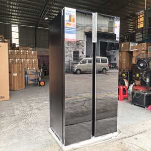 En stock : Réfrigérateur intelligent à portes françaises 693L, vitré, double porte, No Frost, refroidissement électrique, pour congélateur bas moderne - Product Image 1