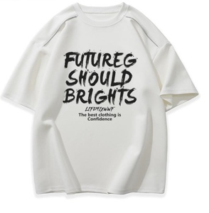 T-shirt Oversize Homme Imprimé Lettres Graffiti Col Rond Décontracté Streetwear 220 Grammes Polyester/Coton Respirant pour Dropshipping - Product Image 1