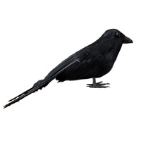 Corbeau artificiel en fourrure, style oiseau, pour Halloween, style jardin et forêt, style chinois, pour décoration intérieure, de scène, d'espaces, de centres commerciaux et d'exposition