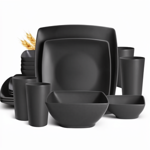 Juego de <span class=keywords><strong>Vajilla</strong></span> Cuadrada HCMA de Plástico <span class=keywords><strong>Melamina</strong></span>, Apta <span class=keywords><strong>para</strong></span> Lavavajillas, <span class=keywords><strong>Vajilla</strong></span> Moderna <span class=keywords><strong>para</strong></span> Hogar, Hotel, Fiestas al Aire Libre, Camping - Product Image 1