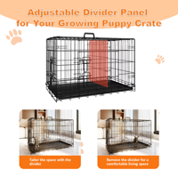 Cage pour chien en fil métallique avec motif animal simple, pliable et avec plateau en plastique pour grands chiens