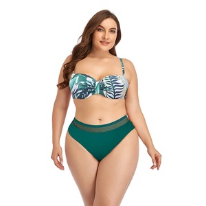 Maiô Vintage Personalizado em Duas Peças com Estampa Floral, Maiô de Cintura Alta para Mulheres Plus Size, Conjunto de Biquíni para Mulheres Gordinhas - Product Image 5