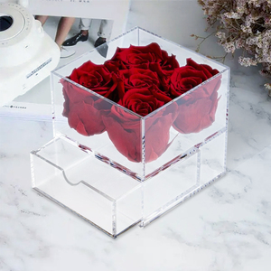 Venta al por mayor Arco Iris Espejo Rosas eternas Flores para siempre <span class=keywords><strong>Rosa</strong></span> <span class=keywords><strong>preservada</strong></span> Acrílico Flor Caja de lujo con cajón - Product Image 5