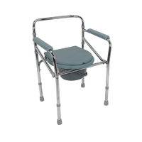 Chaise de toilette portable, pliante, en acier, sous forme de douche médicale, idéale pour les handicapés