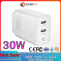 Nouvelle Prise USB Compacte 30W Double Type C à Charge Rapide PD QC3.0, Bloc d'Alimentation Écologique de Petite Taille pour Écouteurs et Appareils Photo