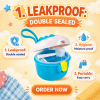 Distributeur de lait en poudre portable, conteneur de préparation pour bébé à 3 couches sans BPA avec couvercle hermétique, design pratique pour les voyages, pour l'alimentation des nourrissons