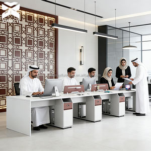 Konfigurasi Meja Kantor Modular Coworking 8 Kursi dengan Meja Kantor Modular dan Partisi Kantor Meja Kerja Eksekutif - Product Image 1