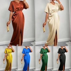 Vestido <span class=keywords><strong>Maxi</strong></span> sin Mangas con Volantes y Parches para Mujer Africana de Tallas Grandes, Venta al por Mayor - Product Image 5