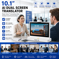 Traducteur vocal AI à double écran de 10,1 pouces, traducteur en temps réel pour les réunions d'affaires