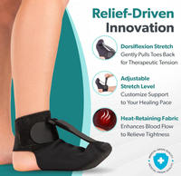 Chaussette orthopédique de nuit de haute qualité pour fasciite plantaire, avec sangle de tension réglable pour le soulagement des douleurs matinales et la correction du pied tombant