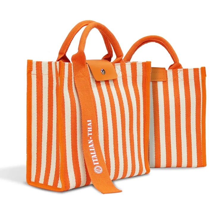 Logo personalizzato Eco Friendly Lifestyle Shopping Bag Travel Tote piccola Mini borsa in cotone da donna con Logo