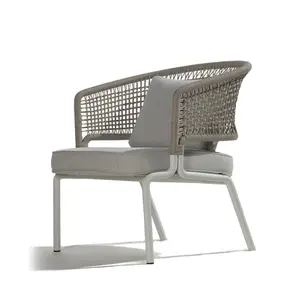 bruin metalen outdoor stoelen Suppliers-Medium Bruin Rotan Indoor-Outdoor Restaurant Stapel Stoel Tuin Outdoor Metalen Rieten Stoel