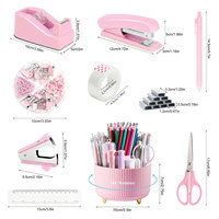 Ensemble de papeterie de bureau le plus vendu pour le marché international : porte-stylos rotatif, support de ruban adhésif de bureau, décloucheur