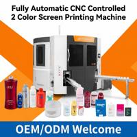 Máquina de Serigrafía CNC de 2 Colores Totalmente Automática para Botellas y Frascos de Vidrio para Cosméticos, Accionamiento Servo de Alta Velocidad, Certificación CE, SX-208