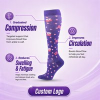 Chaussettes de compression à motif cœur pour mollets, soutien sportif, souples, extensibles, respirantes, pour femmes et hommes, logo personnalisé, vente en gros, chaussettes de sport