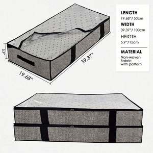 Lightweight Foldable <b>Under</b> the <b>Bed</b> <b>Storage</b> Bags Underbed <b>Storage</b> Box Breathable Zippered Organizer for Bedroom with Clear Window - Product Image 4