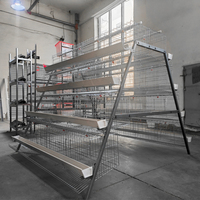 Cage à poules de type A galvanisée à chaud Linchuan, capacité 96-160 poules, conception à étages pour économiser l'espace, idéale pour les fermes avicoles