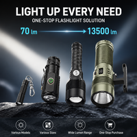 Lampe torche EDC 8*XTE LED 2000 Lumens, rechargeable par USB-C, lampe de poche tactique avec clip magnétique, batterie 18350