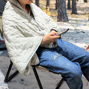 Heated Shawl Quilted Polar <b>Fleece</b> USB Electric Heating <b>Blanket</b> For Hiking Camping Outdoor Cold Proof <b>Wearable</b> Warmth - Product Image 3