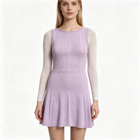 Robe pull sans manches en tricot moelleux jaune pour femme, personnalisée OEM & ODM, de haute qualité, par Trinity