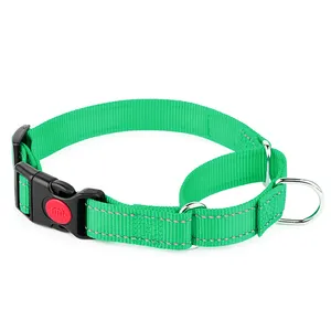 Nylon Strap Pet Dog Collar Adjustable Quick Release Collar No Pull Training Premium Reflective Nylon Collar Dog Accessories