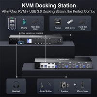 Kit de Estación de Acoplamiento KVM TESmart para Cuatro Monitores - 4K60Hz, USB 3.0 EDID para 4 PC, Conmutador KVM DP + HDMI