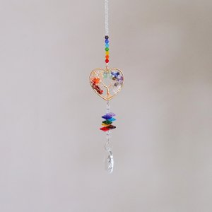 Attrape-soleil en cristal Arbre de Vie, Décoration de mariage, Cristaux de guérison, Décoration d'intérieur, Créateur d'arc-en-ciel, Arbre des chakras à suspendre - Product Image 3