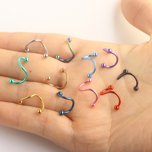 16G Acier Inoxydable, Piercings de <span class=keywords><strong>Nez</strong></span>, Plugs <span class=keywords><strong>d</strong></span>'Oreille, Boucles <span class=keywords><strong>d</strong></span>'Oreilles, Piercings Spirale pour Cartilage et Hélix, Piercings de Lèvre, Bijoux de Piercing Corporel, Modè<span class=keywords><strong>le</strong></span> Twist Barbell, Mix 11 - Product Image 2