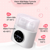 Chauffe-biberon intelligent portable à affichage LCD en temps réel, stérilisateur de tétines et sucettes, chauffe-biberon rapide, cuiseur vapeur pour aliments pour bébés
