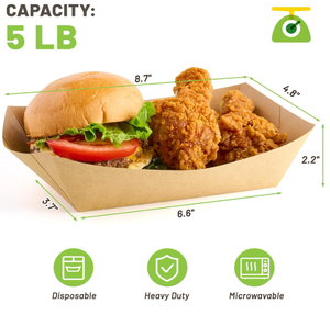 Thêm lớn 5 LB dùng một lần giấy kraft Khay nhựa hình chữ nhật cho bữa tiệc phục vụ-Salad Sushi nacho Sandwich bỏng ngô Snack - Product Image 2